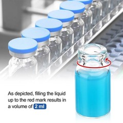 100 Pcs 2ml Clear Glass Vials, Borosilicate, Autoclavable with Aluminum Flip Cap