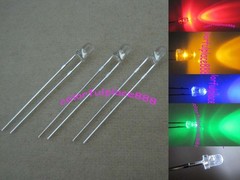 500pcs, 3mm Red Yellow Blue Green White Round Top Water Clear LED Leds Diode New