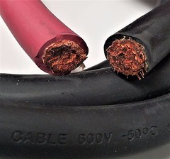 Welding Cable, 4/0 Gauge, 5 Feet Red/5 Feet Black, 5 TINNED Copper Lugs
