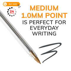 BIC Cristal Xtra Smooth Ballpoint Pen, Medium 1.0 1 Count (Pack of 100), Blue