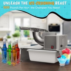 VALONDINO Snow Cone Machine 500LB/H Commercial Ice Crusher