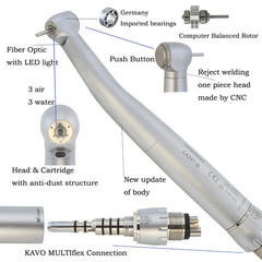 COXO Dental High Speed Handpiece Fiber Optic For KAVO MULTIflex Coupler 4 6 Hole