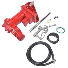 Red 12V Fuel Transfer Pump & Nozzle Kit Transfer of Gasoline Diesel Kerosene
