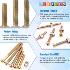 Kit surtido de 100 tornillos de cabeza hueca hexagonal galvanizados para muebles