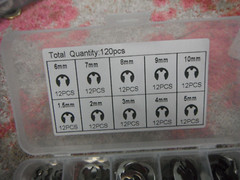 120Pcs E Clips C Circlip Stainless Steel Kit Retaining Ring Assorted 1.5 to 10mm