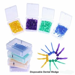 Dental Plastic Wooden Wedges Diamond Diastema Matrix Wedge w Circular Hole