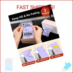Phomemo 4×6 Thermal Labels for Shipping Label Printer – 500PCS Purple Mailing La