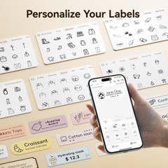Label Maker Machine with Tape NIIMBOT Label Maker D110 Mini Portable Bluetooth