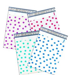 12″ x15″ All Color Exclusive Polka Dot FLAT POLY Mailers_w Kiss Lips Stickers