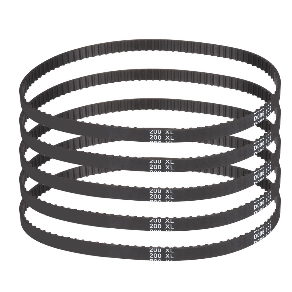 5pcs 200XL 037 Timing Belt 100 Teeth Rubber Geared Cogged Belt, 0.20″ Pitch