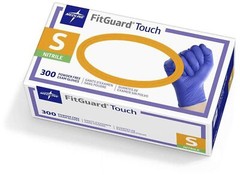 Medline FitGuard Touch Nitrile Exam Gloves, Disposable, Powder-Free, Cobalt B…