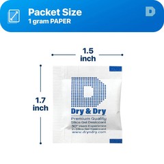 Silica Gel Packets – 50 pack -1g Moisture Absorber for Food & Electronics
