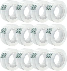 12 Rolls Clear Transparent Tape Refills 3/4″x1000″ 1″ Core Office Home School