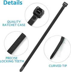 Zip Ties 12 inch, Black Zip Ties 1000 pack, 40lb, Cable Ties, Self-locking Wi…