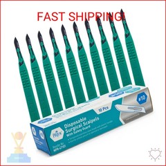 MED PRIDE Sterile Disposable Surgical Scalpels 10 Pack, Individually Wrapped Pro