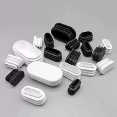 Oval Plastic Blanking End Cap Caps Tube Pipe Inserts Plug Bung Steel Leg Black