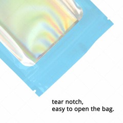 Multi-Size Double-sided Blue Glossy Foil Mylar Flat Zip Lock Bag w/Front Window