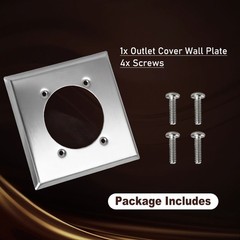 Outlet Cover Wall Plate 2 Gang Single Hole +4 Screws for 14-50R Hubbell HBL9450A