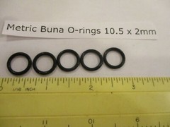 10.5mm ID x 14.5mm OD x 2mm thick O-ring. Buna-70. Quan 5.