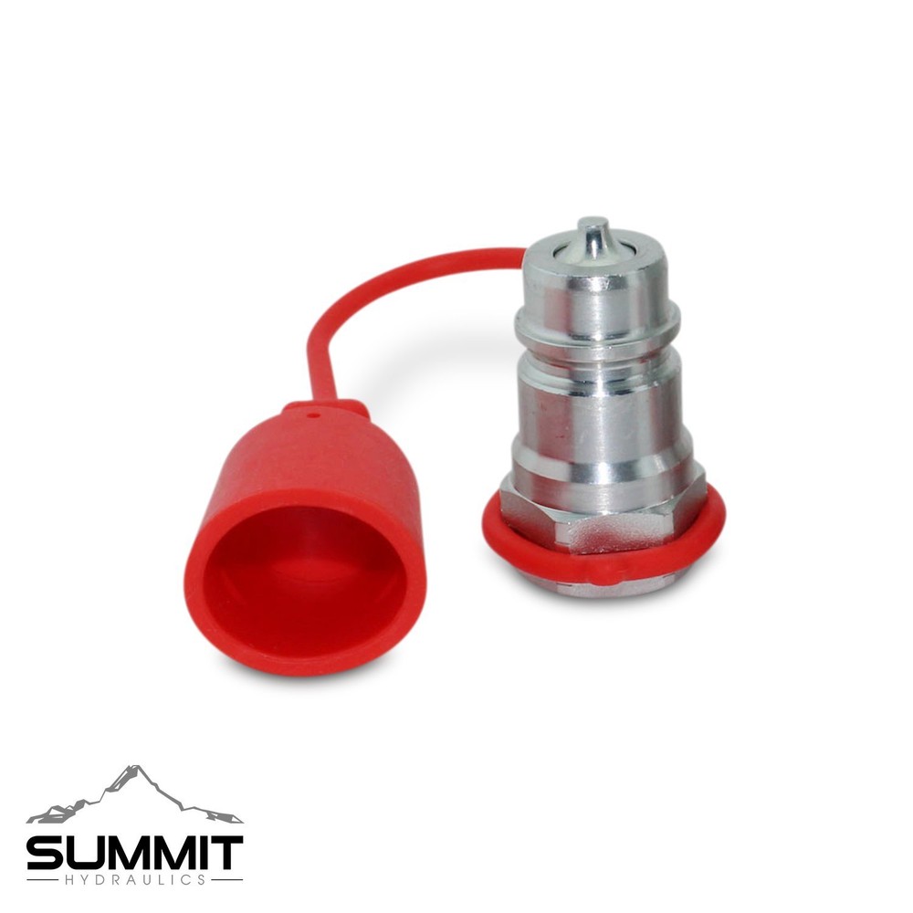1/2″ Ag ISO 5675 Hydraulic Quick Connect Male Coupler, Poppet Valve, 1/2″ NPT