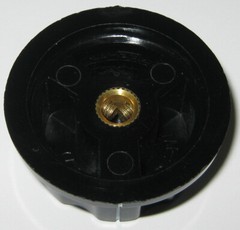 Instrument Ribbed Skirted 1-3/4″ Knob – 1/4″ ID – Brass Insert – Aluminum Top