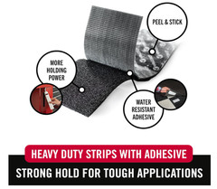 VELCRO Brand Heavy Duty Fasteners | 4×2 Inch Strips with Adhesive 8 Sets | Holds
