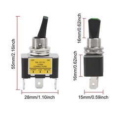 4pcs Green LED Toggle Switch 30 Amp 12 Volt Toggle Switch Spst on Off 2 Position