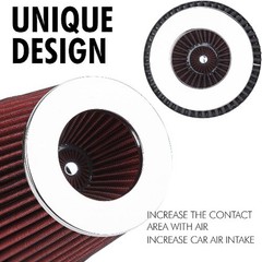 Clamp-On Engine Air Filter, Fit Intake Tube with 3/3.5/4in Diameter, Premium Hig