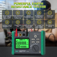Earth Resistance Tester 0.03-2000 Ohm Meter,Upgraded Digital Earth Ground Resist