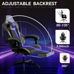 Gaming Chair with Footrest,High Back Gaming Chairs Ergonomic Office Gamer Chair