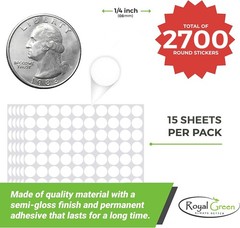 Royal Green 8mm Color Coding Dot Stickers – Multi-Color Round 2700,