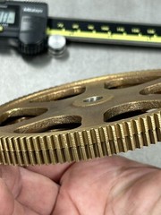 QTY 1 UNKNOWN MAKE HUB-LESS BRONZE SPUR GEAR-CLOCK 24 PITCH 108 TEETH 3/8″ BORE