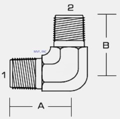 1/4″ Male NPT X 1/4″ Male NPT 90° ELBOW 316S/S Instrument Brewing 5500-04-04-SS