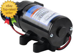 EF2200-QA-BOX 2.2GPM 12V Diaphragm Pump-Quick Attach Port, Black