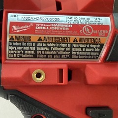 Milwaukee 3404-20 1/2″ M12 Hammer Fuel Brushless Drill Driver