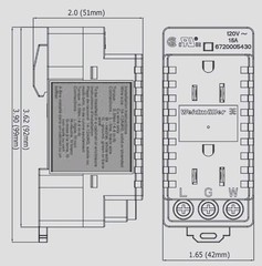 Weidmuller 6720005430 15A 120V Din-rail mount duplex receptacle w/LED indcatr