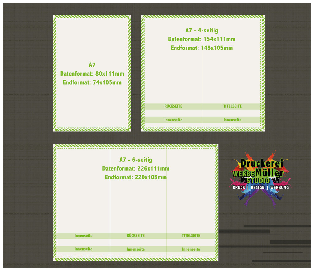 Flyer printing handout advertising slip folder color printing folding DIN