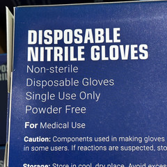 Nitril Exam Gloves – FREE SHIPPING 10 Pack of 100, Large/ Med Powder Free Blue
