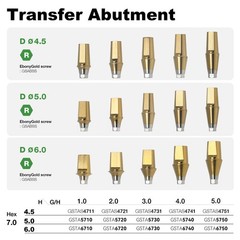 US Titanium Straight Abutment Hex For Hiossen ET Osstem TS Mini Regular Platform