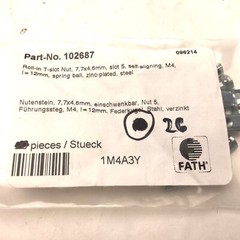 Lot of 26 Fath 102687 Roll-In T-Slot Nut, 7.7 x 4.6mm, With Spring Loaded Ball