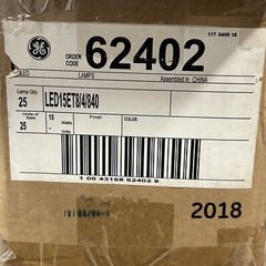 (25-Pack) GE LED15ET8/4/840 LED Light Bulb 15W 4000K, F32T8 Direct Replacement