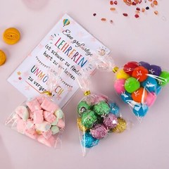 Clear 5x7in 100PCS Cello Cellophane Treat Bags – Pink Candy Cookie Bags with …
