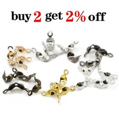 100-200pcs Connector Clasp Fitting 4*7mm Ball Chain Calotte End Crimps Beads Con