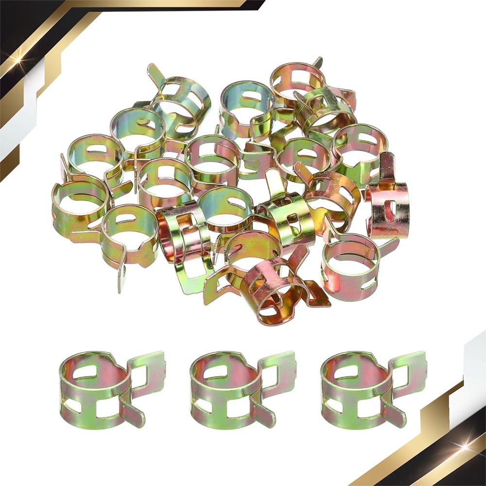 20Pack ID 11mm 7/16inch Fuel Line Hose Clips,Pipe Clamps,Spring Hose Clamp