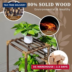 Uneedem Plant Stand Indoor Outdoor, Tall Plant Shelf for Multiple Plants, 10 tie