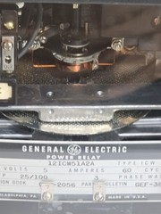 General Electric Power Relay Model 12iCW51A2A 5 Amp 120V 60 Cycles Pickup 25/100