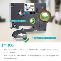 5 PK Fit for Brother P-Touch TZe-231 TZ-231 12mm White Standard Laminated Tape