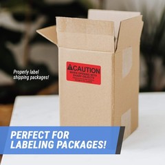 OfficeSmartLabels – 4″x2″ [Caution When Opening with Sharp Object] in Alert R…