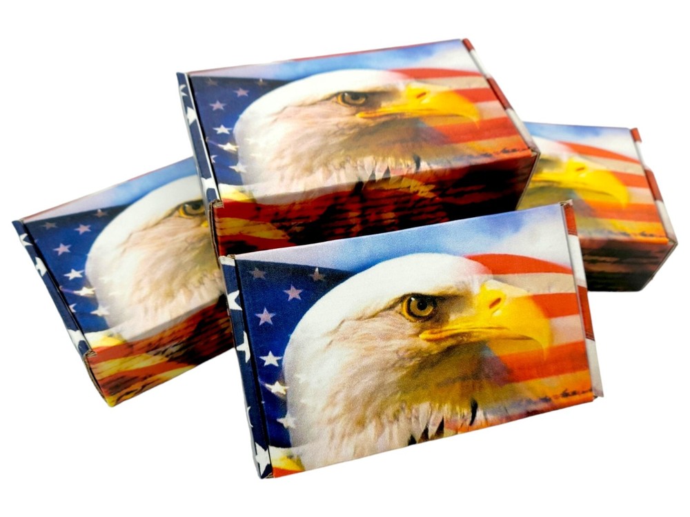 American Flag Patriotic USA Corrugated Shipping, Storage, Retail Boxes 7x4x2 Box