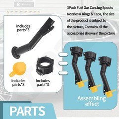 3 Pcs Fuel Gas Can Jug Spouts Nozzles & Rings & Caps for Blitz 900302 900092 …